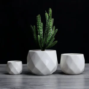 Ceramic Diamond Geometric Flowerpot